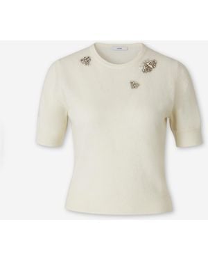 Erdem Embroidered Knit Top - White