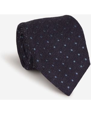 Kiton Dot Motif Tie - Blue