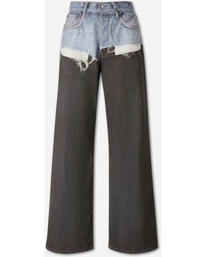 Acne Studios Wide Leg Printed Jeans - Gray