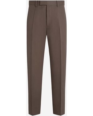 ZEGNA Pantalones Formales Pinzas - Marrón