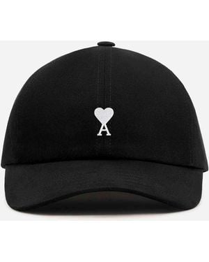 Ami Paris Baumwoll-Logo-Kappe - Schwarz