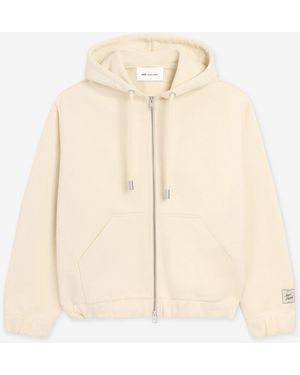 Ami Paris Zip-Up Hoodie - Natural