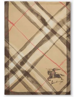 Burberry Silk Check Scarf - Natural