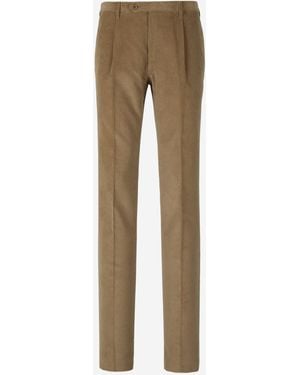 Santa Eulalia Corduroy Pleated Pants - Natural
