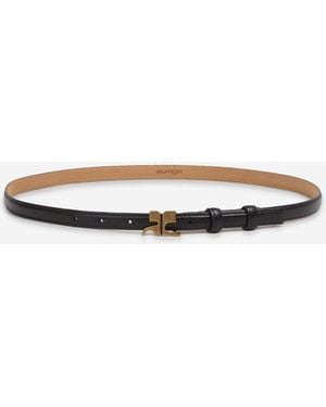 Courreges Leather Logo Belt - White