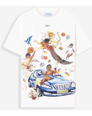 Off-White c/o Virgil Abloh Frisches Auto-T-Shirt - Weiß