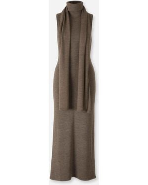 STAUD Midi Knit Dress - Natural