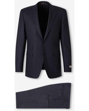 Canali Straight Wool Suit - Blue