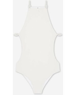 Courreges Bañador Hebillas Cut-Out - Blanco