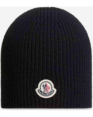 Moncler Wollmützen-Logo - Blau