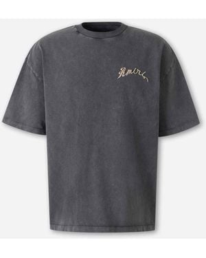 Amiri Round Neck T-Shirt - Gray
