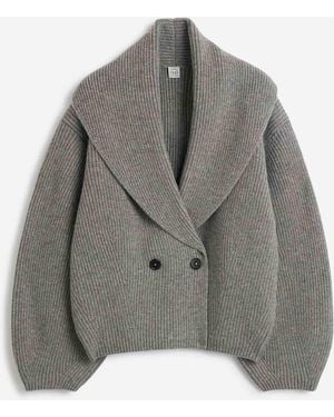 TOTEME Wool Knit Cardigan - Grey