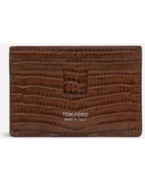 Tom Ford Tarjetero Efecto Cocodrilo - Blanco