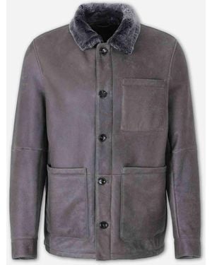 Santa Eulalia Casual Leather Jacket - Grey