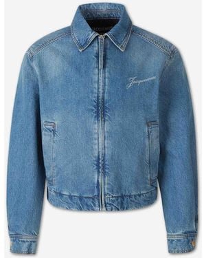 Jacquemus Cropped Denim Jacket - Blue