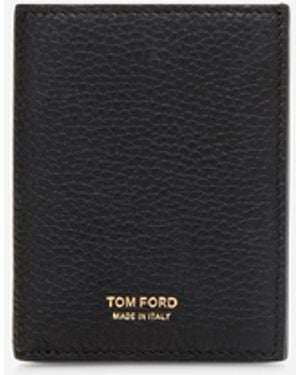 Tom Ford Foldable Leather Cardholder - White