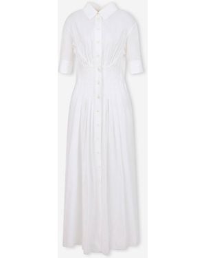 Marni Vestido Midi Camisero - Blanco