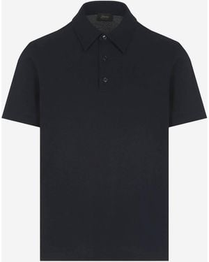 Brioni Polo En Piqué De Coton - Noir