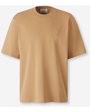 Ami Paris T-Shirt Col Rond - Neutre