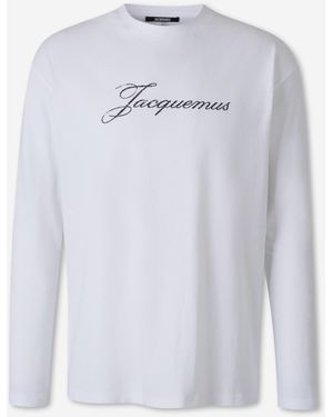 Jacquemus T-Shirt A Maniche Lunghe Logo - Blu