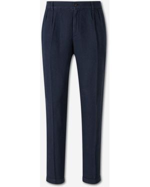 Santa Eulalia Straight Linen Pants - Blue