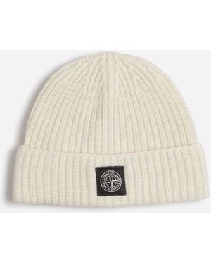 Stone Island Berretto A Coste - Neutro