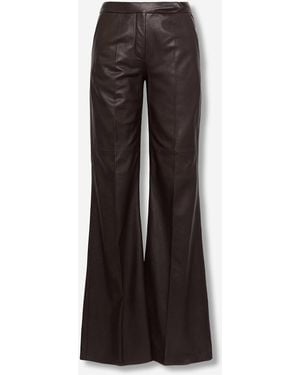 Dorothee Schumacher Flared Leather Trousers - Black