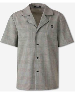 Balmain Prince Of Wales Pattern Shirt - Grey