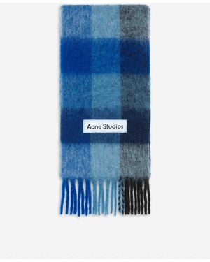 Acne Studios Wool Plaid Scarf - Blue