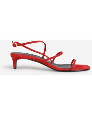 KHAITE Schlaufen-Kitten-Sandalen - Rot