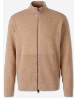 Canali Zip-Up Cardigan - Natural