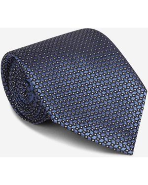 ZEGNA Printed Silk Tie - Blue