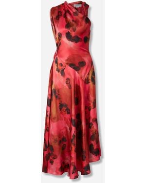 Victoria Beckham Abito Midi Asimmetrico - Rosso