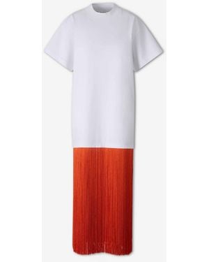 Alaïa Fringe Midi Dress - White