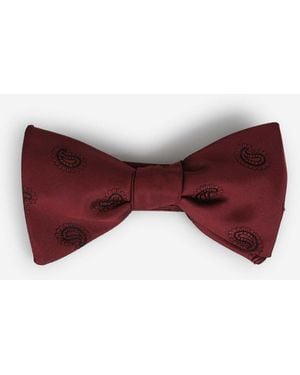 Petronius Paisley Silk Bow Tie - Purple