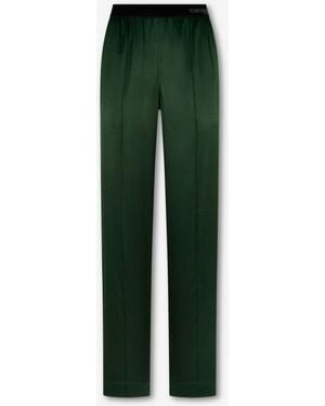 Tom Ford Straight Satin Pants - Green