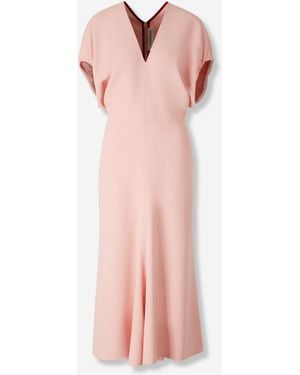 Victoria Beckham Midi Blouse Dress - Pink