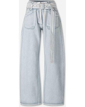 Acne Studios Pantalones Anchos Cinturón - Azul