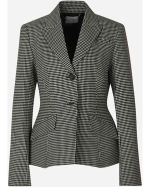 Erdem Houndstooth Pattern Blazer - Black