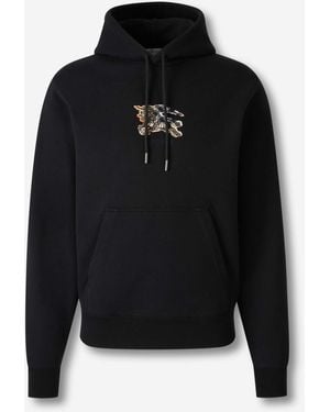 Burberry Felpa Con Cappuccio - Nero