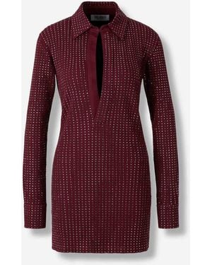 The Attico Vestido Punto Strass - Morado