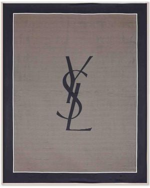 Saint Laurent Foulard Rayures Cassandre - Gris
