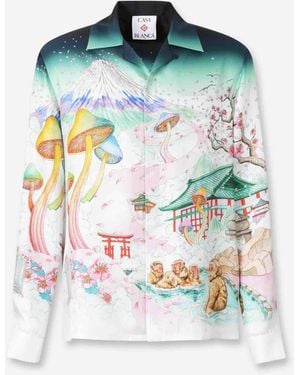 CASABLANCA Multicolor Silk Casual Shirt - White