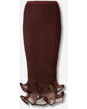 Jonathan Simkhai Kelso Midi Skirt - Brown