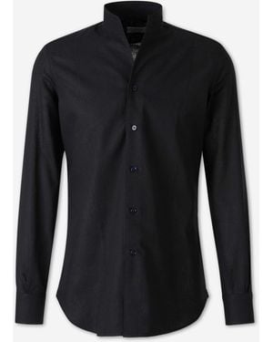 Santa Eulalia Mandarin Collar Shirt - Black