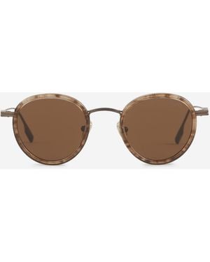 ZEGNA Gafas De Sol Redondas - Marrón