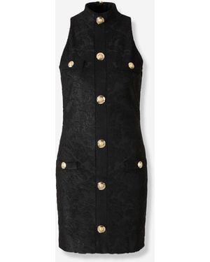 Balmain Mini Jacquard Dress - Black