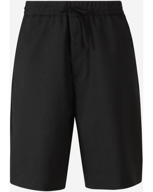 Officine Generale Gerade Geschnittene Bermudashorts Aus Wolle - Schwarz