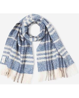 Santa Eulalia Wool Check Scarf - Blue