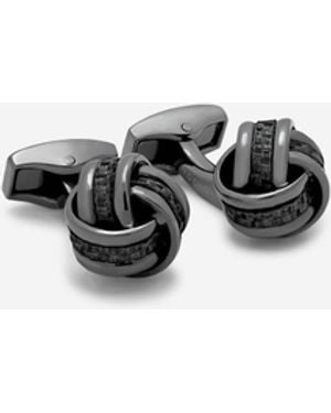 Tateossian Carbon Knot Cufflinks - White